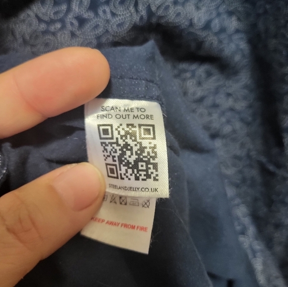 STEEL & JELLY Sixe XL Blue Button-Up Patterned Dress Shirt - Picture 7 of 9